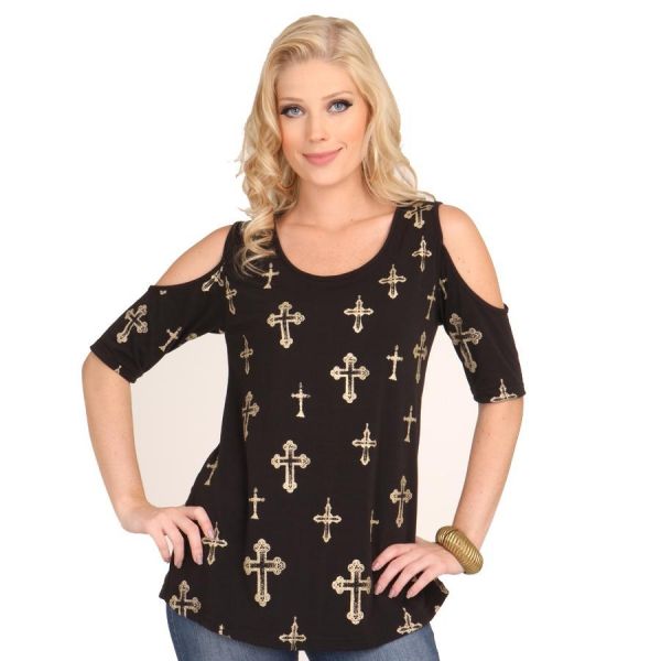 Blusa Preta em Poliéster